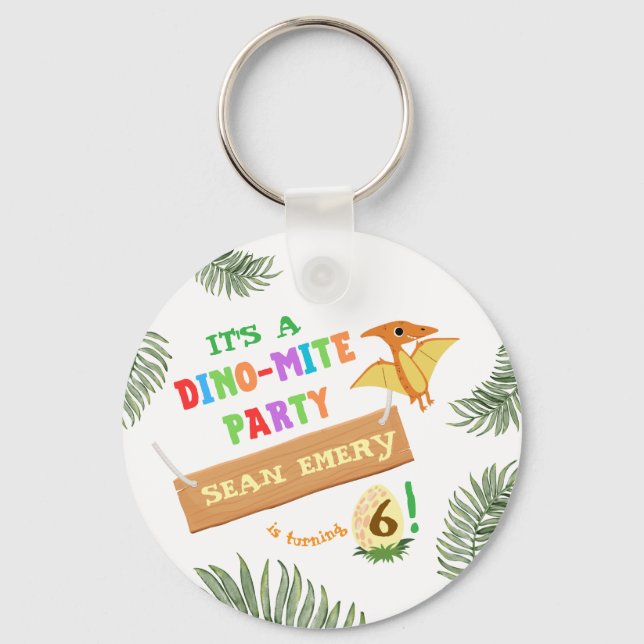 Roarfarbe: Atemberaubender Dinosaurier zum Geburts Schlüsselanhänger (Vorderseite)