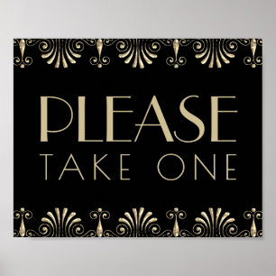 Roarin-20er-Sepia-Gold-Dekadenz Bitte nehmen Sie Poster