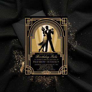 Roaring 20er Art Deco Gatsby Verbot Geburtstag Einladung