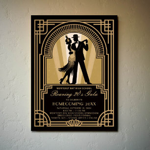 Roaring 20er Art Deco Prom Homecoming School Gala Poster