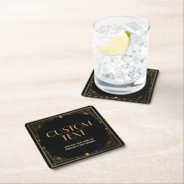 Roaring 20er Art Deco Speakeasy Custom Rechteckiger Pappuntersetzer
