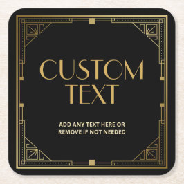 Roaring 20er Art Deco Speakeasy Custom Rechteckiger Pappuntersetzer