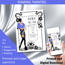 Roaring 20er Flapper Art Deco Gatsby Brautparty Einladung