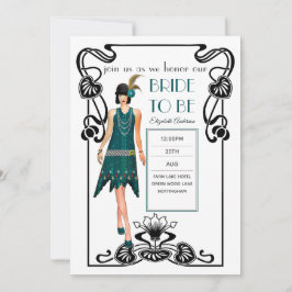 Roaring 20er Flapper Gangster Wedding Brautparty Einladung