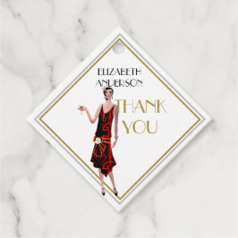 Roaring 20er Flapper Gatsby Danke Black Gold Geschenkanhänger