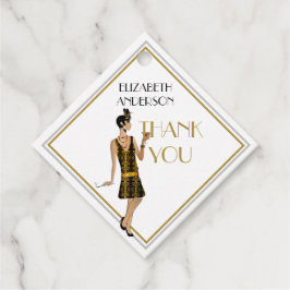 Roaring 20er Flapper Gatsby Danke Black Gold Geschenkanhänger