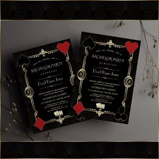 Roaring 20er Gold Black Great Gatsby Bachelor Part Einladung