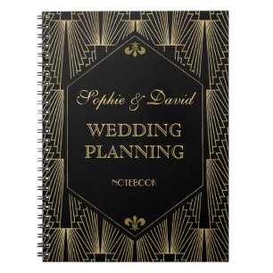 Roaring 20er Great Gatsby Art Deco Hochzeitsplaner Notizblock