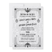 Roaring 20er Jahre Art Déco Hochzeit Einladung