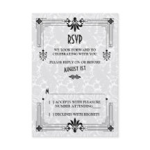Roaring 20er Jahre Art Deco Wedding RSVP Card