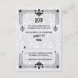 Roaring 20er Jahre Art Deco Wedding RSVP Card