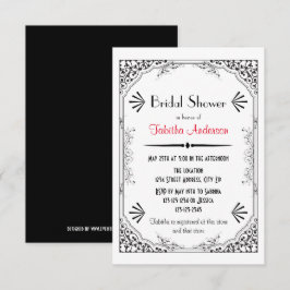 Roaring 20s - 3x5 Bridal Dusche Einladung