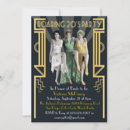 Roaring 20's Art Deco Flapper Party Einladung