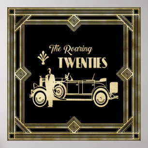 Roaring 20's Art Deko 1920 Schwarz und Gold
