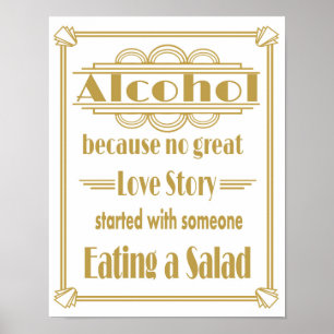 Roaring 20's Art Deko Wedding Alcohol Bar print