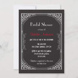 Roaring 20s Black - Bridal Dusche Einladung