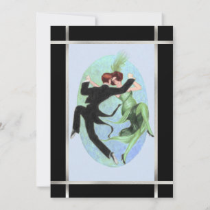 Roaring 20's Dancing Couple Cocktail Party Einladung