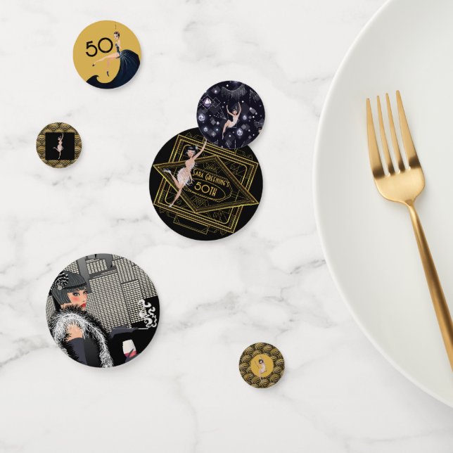 Roaring 20's Flapper 20 Great Gatsby 1920 Konfetti (Gruppe)