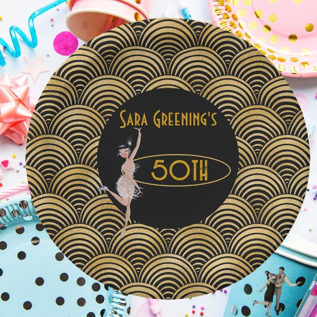 Roaring 20's Flapper 20 Great Gatsby 1920 Pappteller (Roaring Twenties)