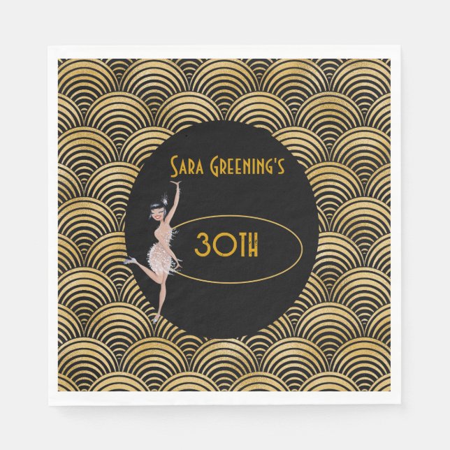 Roaring 20's Flapper 20 Great Gatsby 1920 Serviette (Vorderseite)