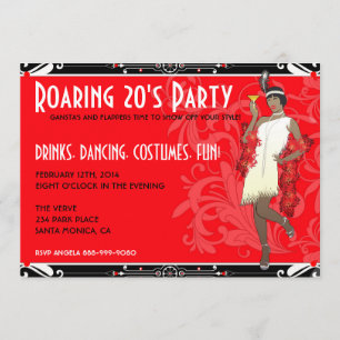 Roaring 20's Flapper Girl Retro Einladungen