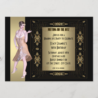 Roaring 20's Geburtstagsparty Einladung