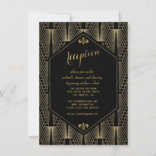 Roaring 20s Great Gatsby Art Deco Hochzeitsempfang Einladung