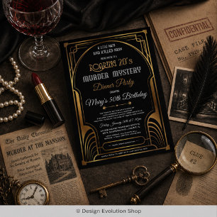 Roaring 20s Murder Mystery (auch Foil verfügbar) Einladung