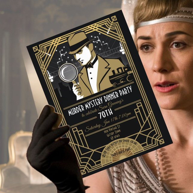 Roaring 20's Murder Mystery Dinner Party Einladung (Von Creator hochgeladen)