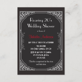 Roaring 20s Schwarz - 3x5 Polterabend Einladung