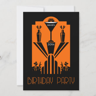 Roaring 20ties Art Deco Gangster Geburtstag Einladung