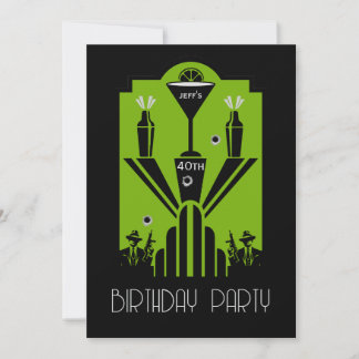 Roaring 20ties Art Deco Gangster Geburtstag Einladung