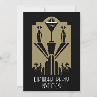 Roaring 20ties Art Deco Gangster Geburtstag Einladung