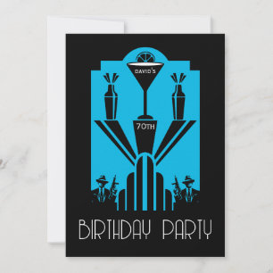 Roaring 20ties Art Deco Gangster Geburtstag Einladung