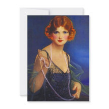 Roaring 20ties Midnight Blue Flapper Einladung
