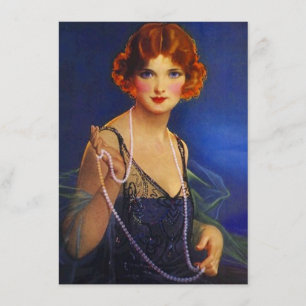 Roaring 20ties Midnight Blue Flapper Einladung