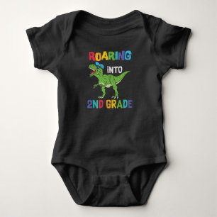 Roaring 2. Klasse Back School T rex Dinosaur Kinde Baby Strampler