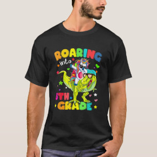Roaring 5th Grade Unicorr Reiten Dinosaurier zurüc T-Shirt