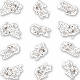 Roaring Art Deco Bi-Flugzeug - Sonderschnitt Aufkleber