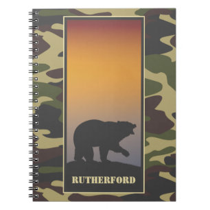 Roaring Bear und Camouflage Notizblock