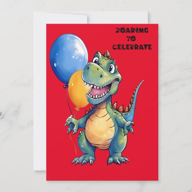 Roaring bis Celebrate Einladung (Vorderseite)