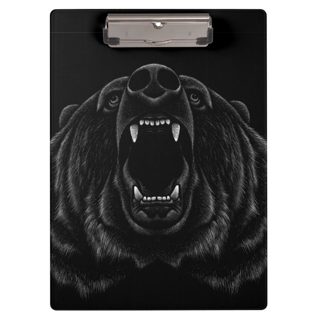 Roaring Black Bear Clipboard Klemmbrett (Vorderseite)