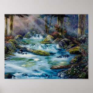 Roaring Creek Scene aus dem Pazifischen Nordwesten Poster