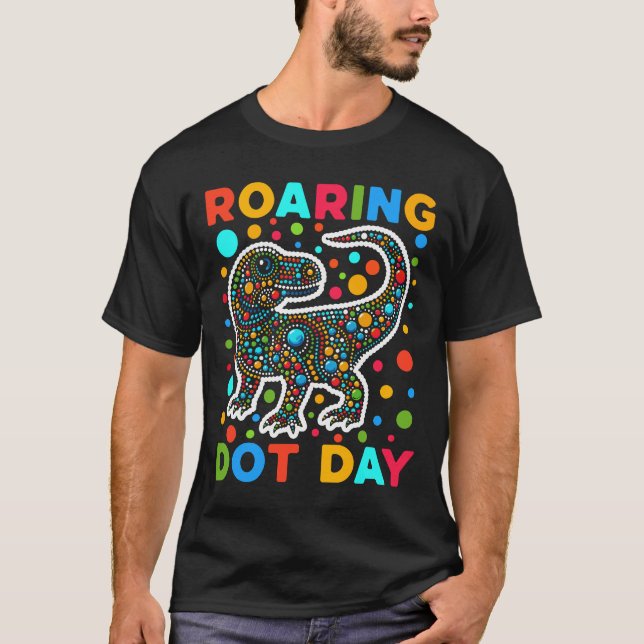 Roaring Dinosaur Dot Day T-Shirt (Vorderseite)
