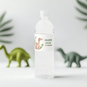Roaring Dinosaur Geburtstagsparty Wasserflaschenetikett