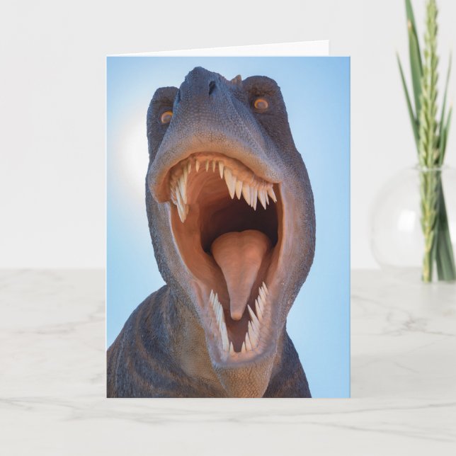 Roaring Dinosaurier Blank Card Karte (Vorderseite)