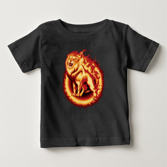 Roaring Fire Lion Baby T-shirt (Vorderseite)