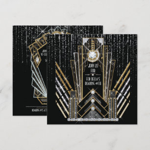 Roaring Gatsby Art Deco Glamouröse Party-Einladung Einladung