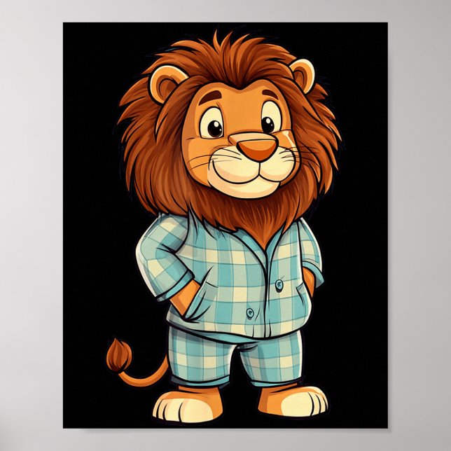Roaring Giggles_ Lion In Pajama Costume For Sleepy Poster (Vorne)