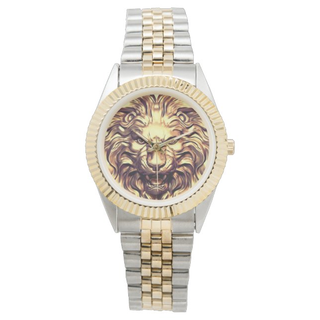 Roaring Gold Lion Head eWatch Armbanduhr (Vorderseite)